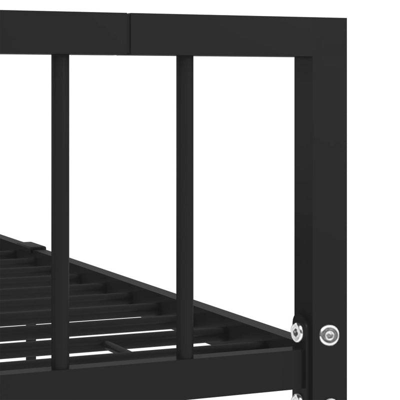 284572  Bed Frame without Mattress Black Metal 160x200 cm