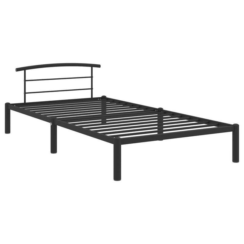 284657  Bed Frame without Mattress Black Metal 100x200 cm