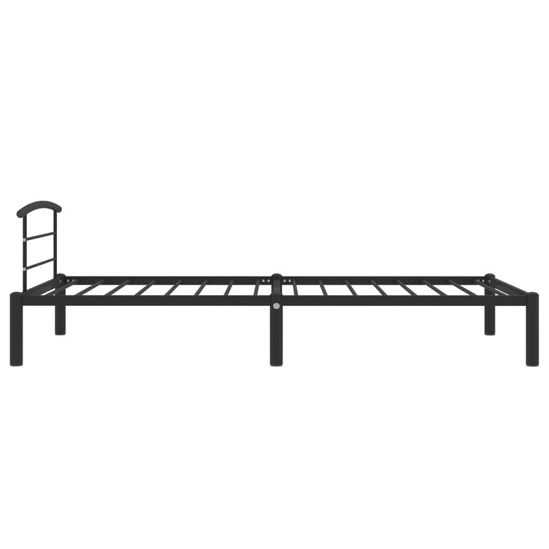 284657  Bed Frame without Mattress Black Metal 100x200 cm