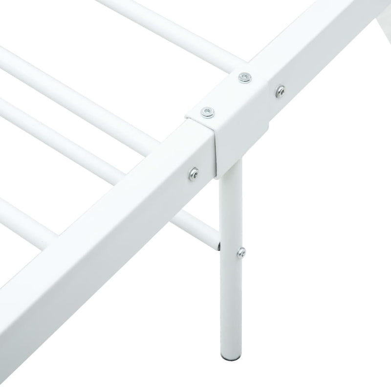 284698  Bed Frame without Mattress White Metal 200x200 cm