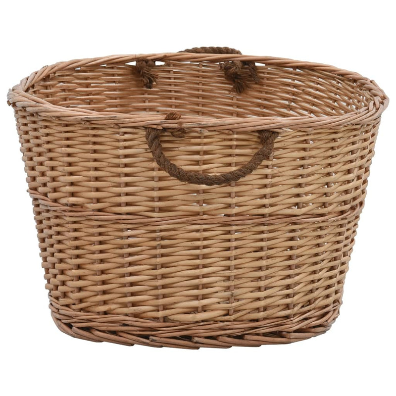 Firewood Basket with Carrying Handles 88x57x34 cm Natural Willow