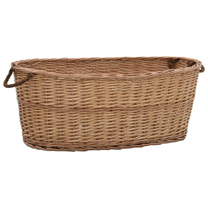 Firewood Basket with Carrying Handles 88x57x34 cm Natural Willow