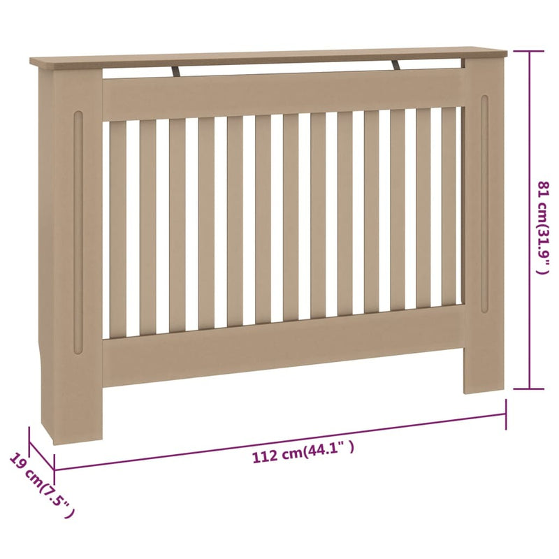 Radiator Cover 112x19x81.5 cm MDF