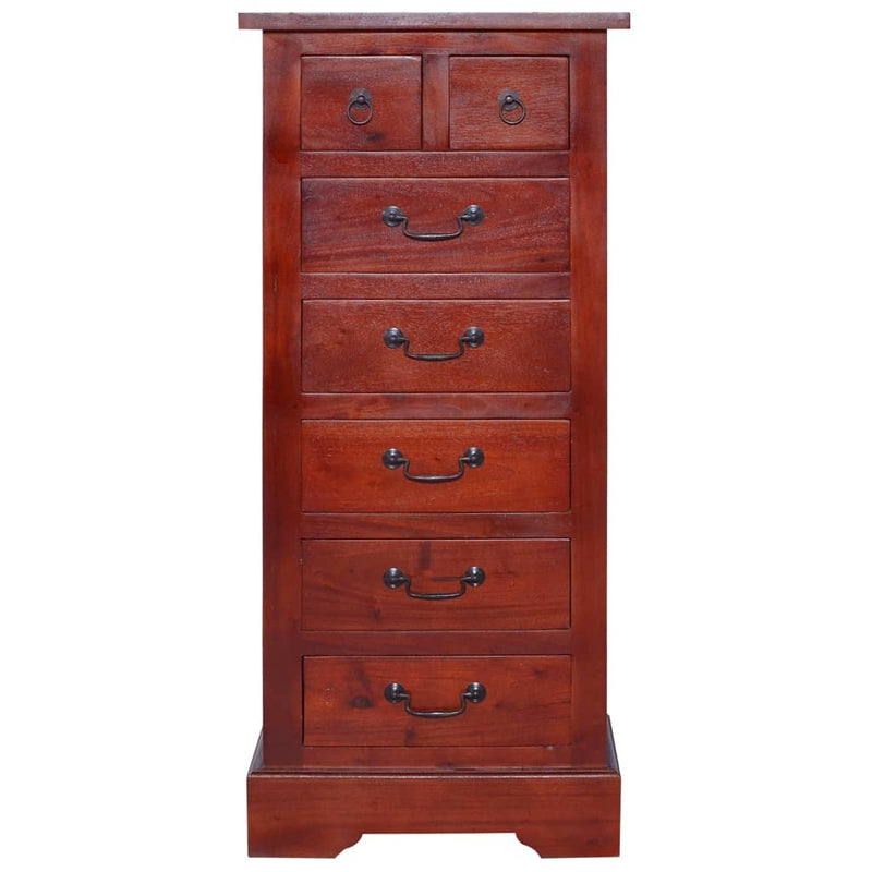 Chest of Drawers Classical Brown 45x35x100cm Solid Mahogany Wood