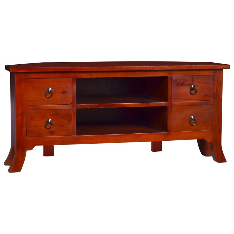 TV Cabinet Classical Brown 100x40x45 cm Solid Mahogany Wood