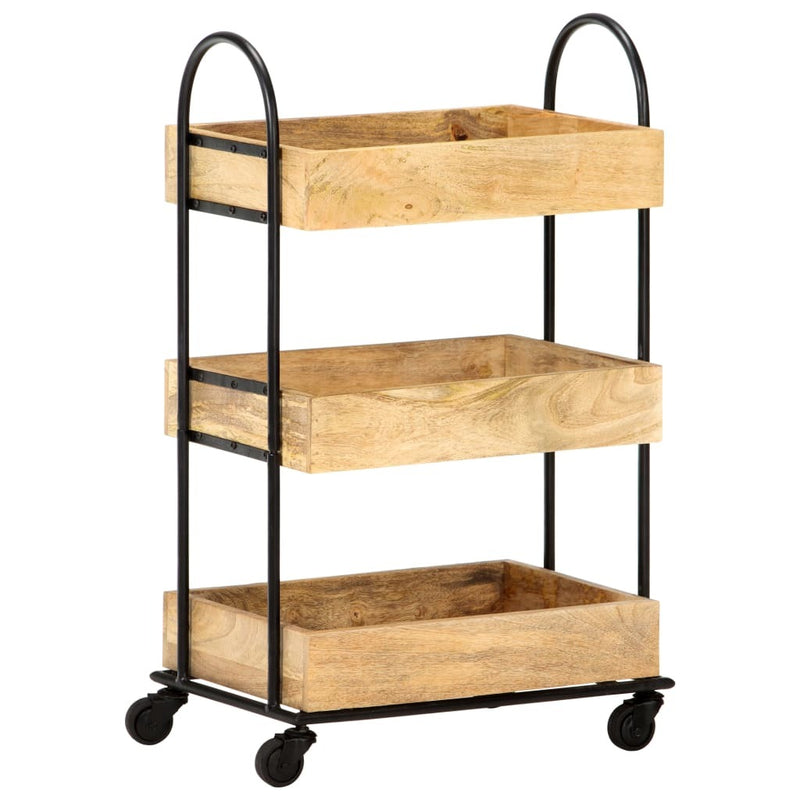 3-Tier Kitchen Trolley 46x30x76 cm Solid Mango Wood