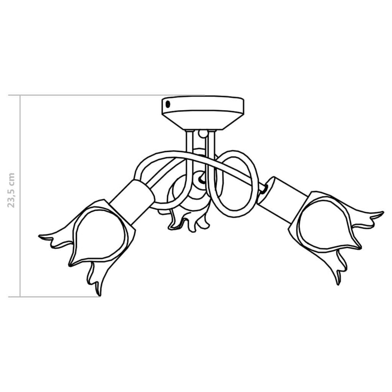 Ceiling Lamp with Transparent Glass Shades for 3 E14 Bulbs Tulip