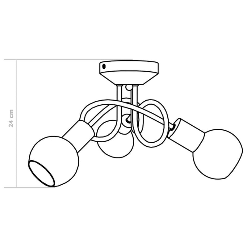 Ceiling Lamp with Ceramic Shades for 3 E14 Bulbs White Bowl