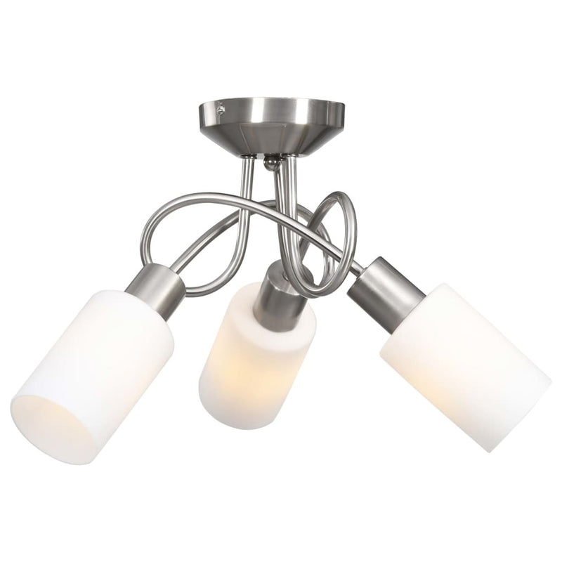 Ceiling Lamp with Ceramic Shades for 3 E14 Bulbs White Cone