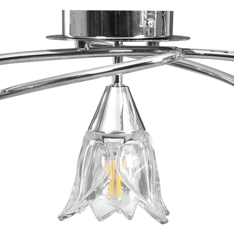 Ceiling Lamp with Transparent Glass Shades for 5 E14 Bulbs Tulip