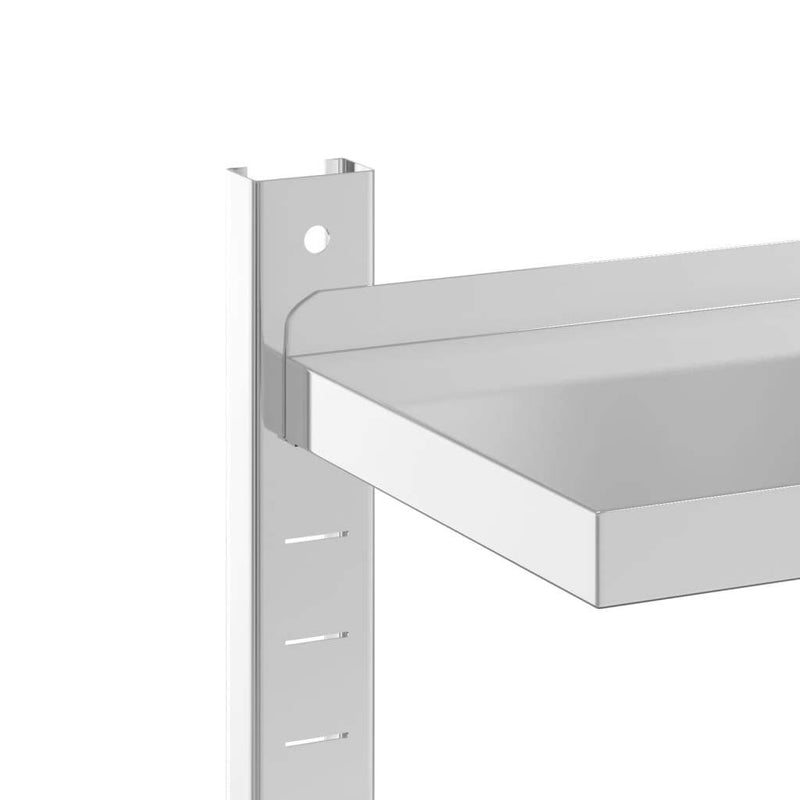 2-Tier Wall Shelf 75x23.5x60 cm Silver Stainless Steel