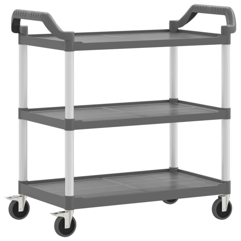 3-Tier Trolley Grey 99x50x96 cm Aluminium