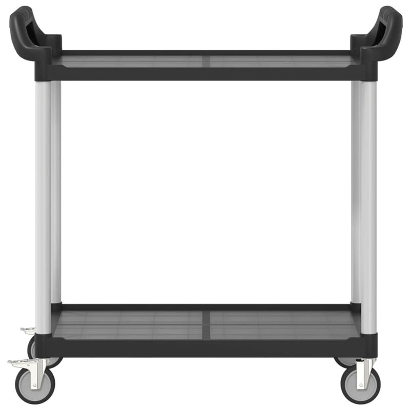 2-Tier Trolley Black 99x50x97 cm Aluminium