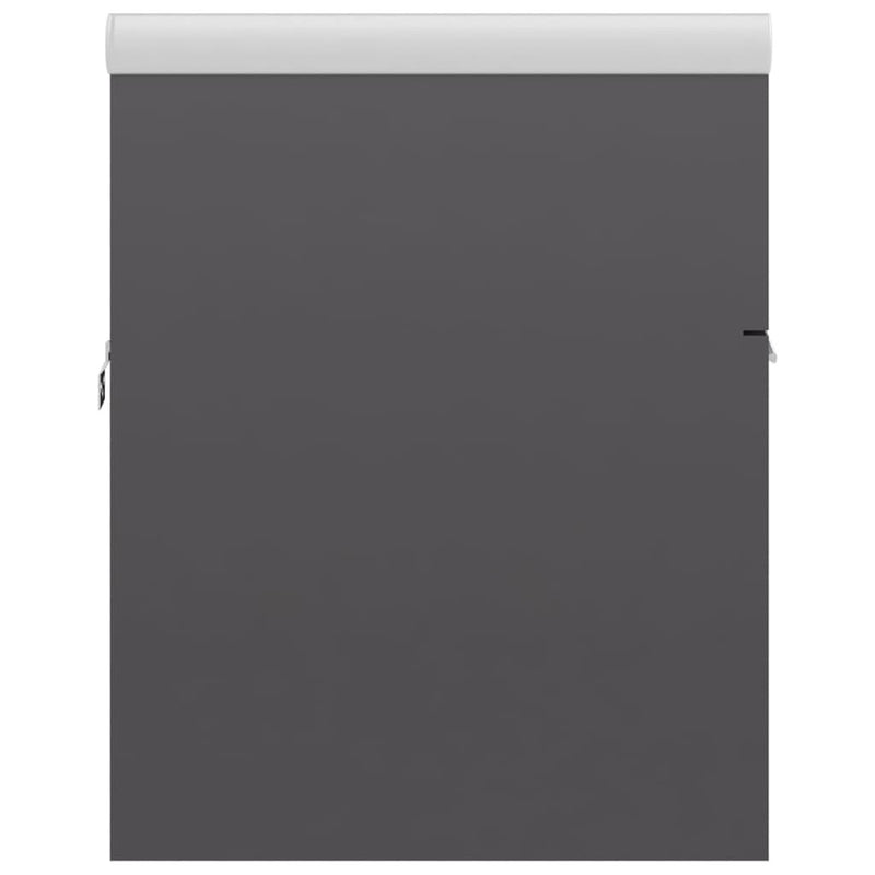 Sink Cabinet with Built-in Basin High Gloss Grey Engineered Wood