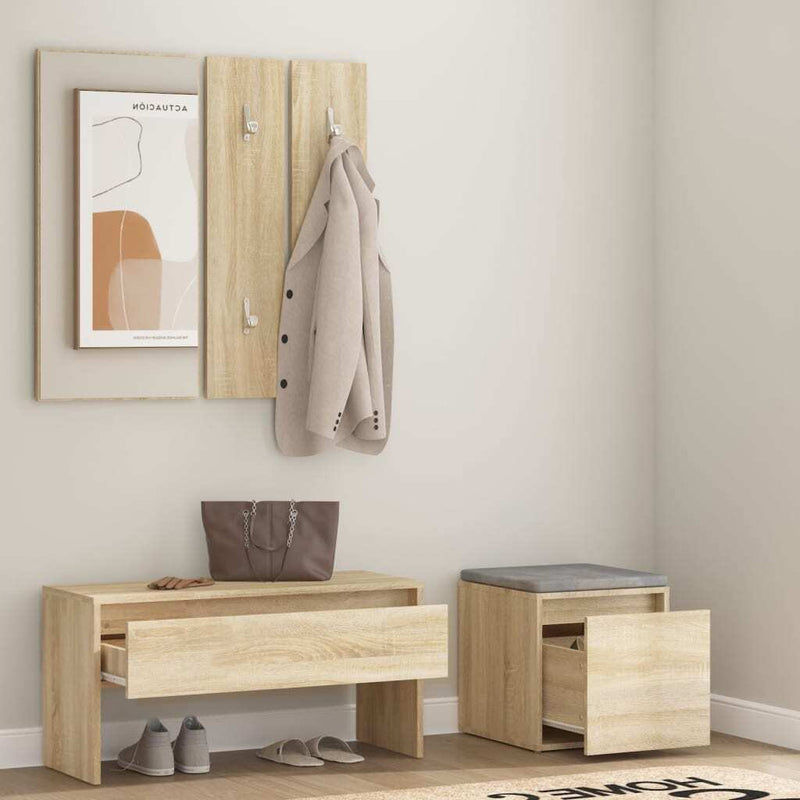 Hallway Furniture Set Sonoma Oak Engineered Wood