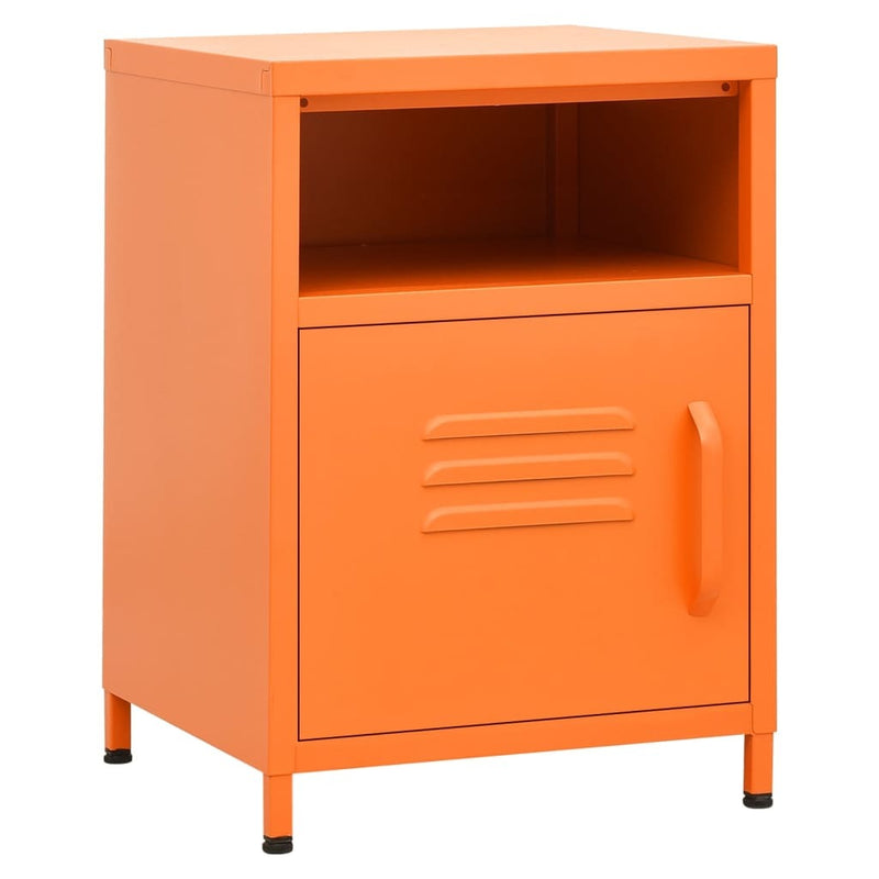 Nightstands 2 pcs Orange 35x35x51 cm Steel