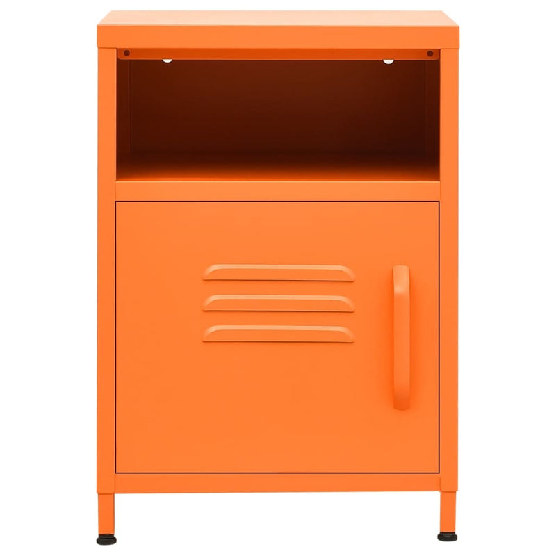 Nightstands 2 pcs Orange 35x35x51 cm Steel