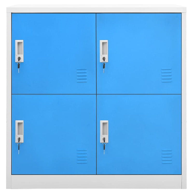 Locker Cabinets 2 pcs Light Grey and Blue 90x45x92.5 cm Steel