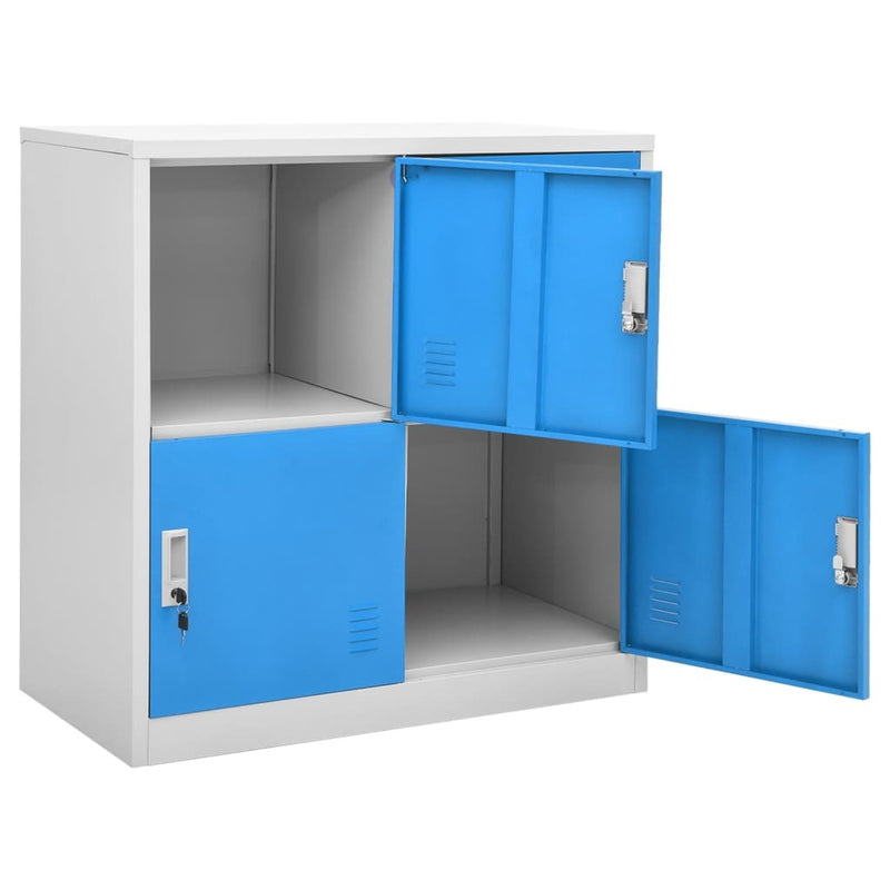 Locker Cabinets 2 pcs Light Grey and Blue 90x45x92.5 cm Steel