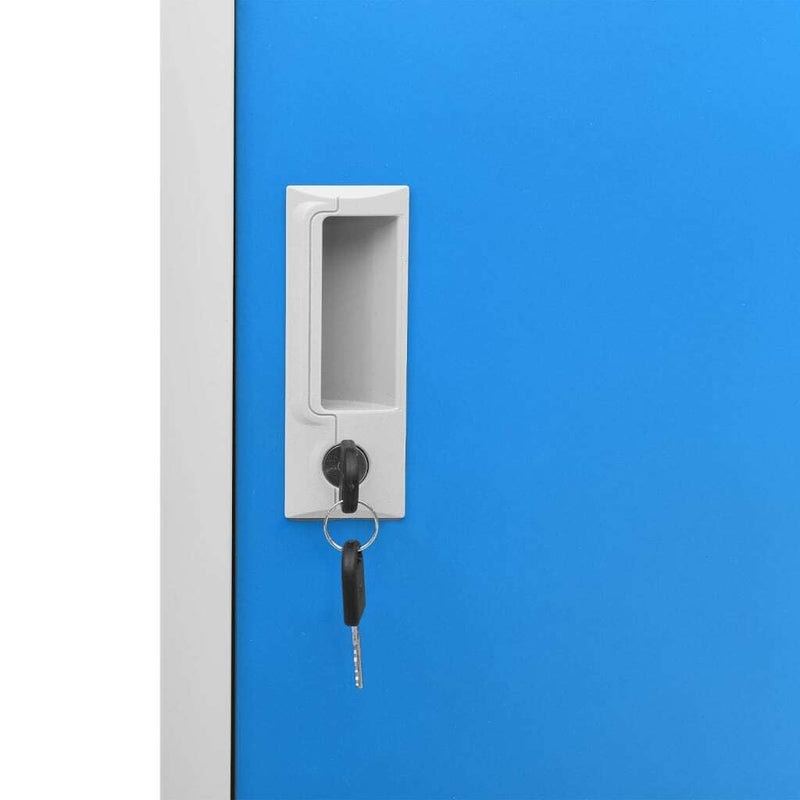 Locker Cabinets 2 pcs Light Grey and Blue 90x45x92.5 cm Steel