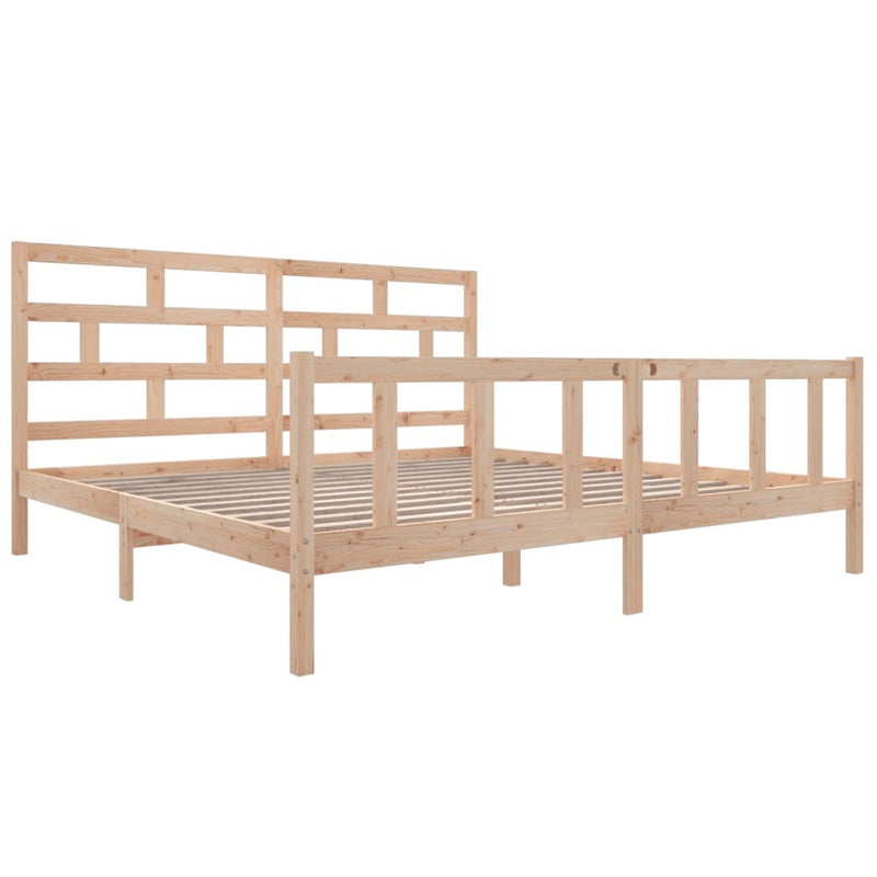 3101368  Bed Frame without Mattress Solid Wood 200x200 cm (810102+814214)