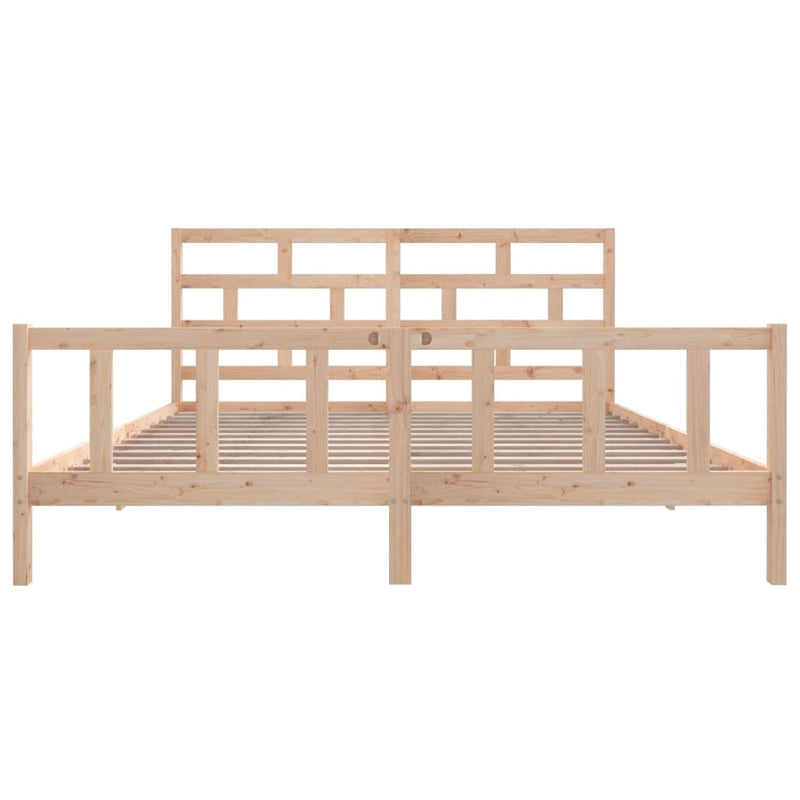 3101368  Bed Frame without Mattress Solid Wood 200x200 cm (810102+814214)