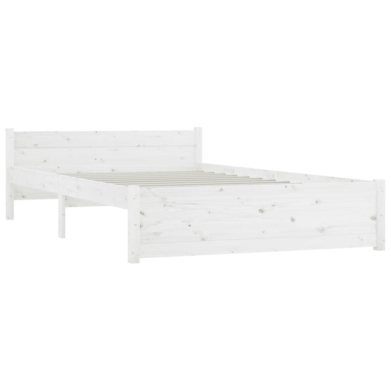 Bed Frame without Mattress with Drawers White King Size