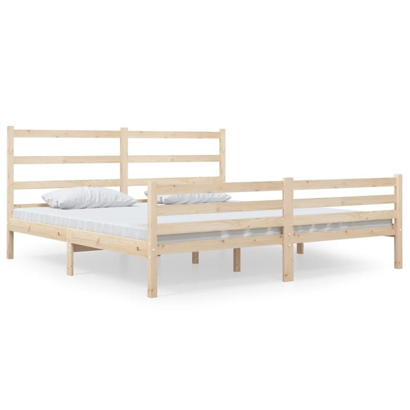 Bed Frame without Mattress Solid Wood Pine 140x190 cm