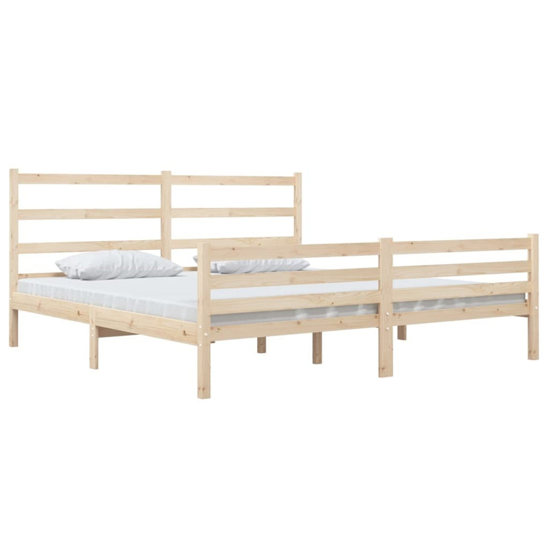 Bed Frame without Mattress Solid Wood Pine 140x190 cm