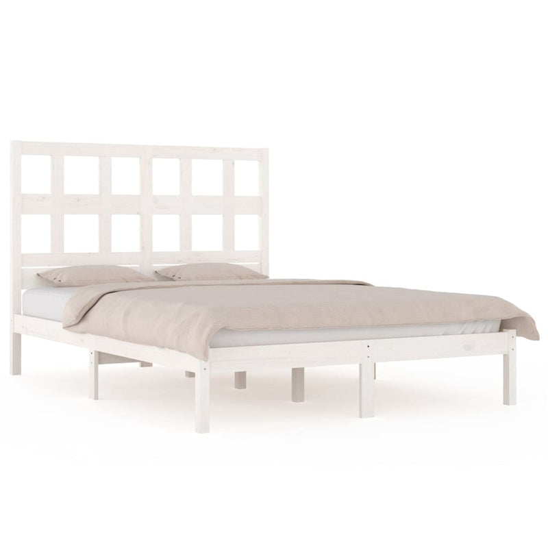 Bed Frame without Mattress White 140x200 cm Solid Wood Pine