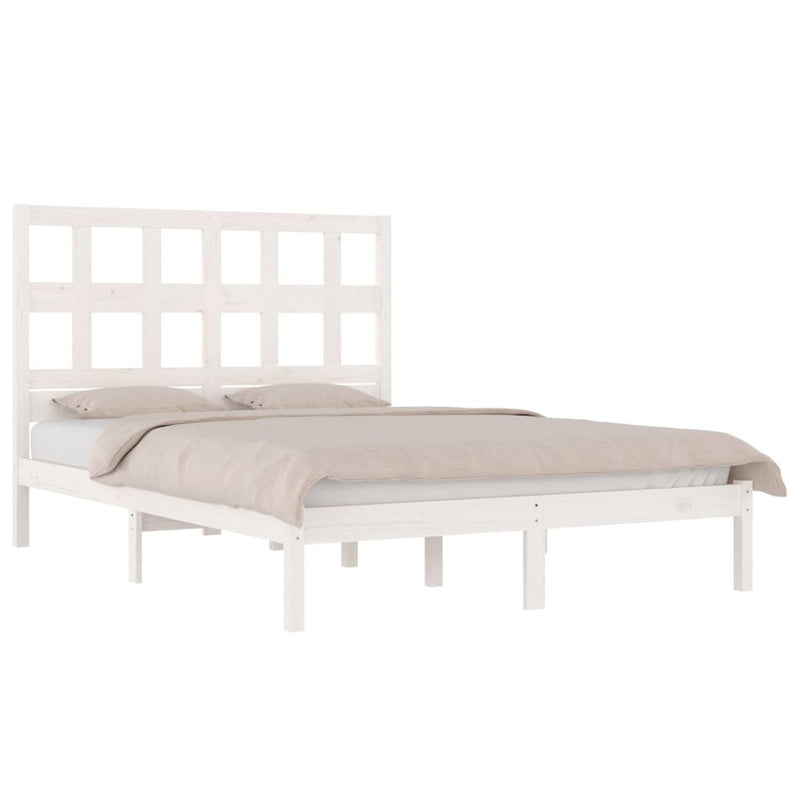 Bed Frame without Mattress White 140x200 cm Solid Wood Pine