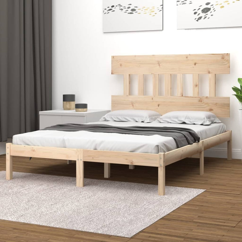 Bed Frame without Mattress 200x200 cm Solid Wood