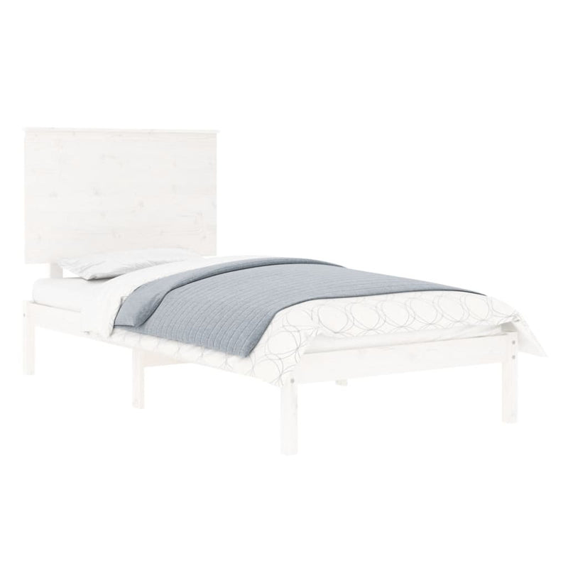 Bed Frame without Mattress White 90x190 cm Single Solid Wood