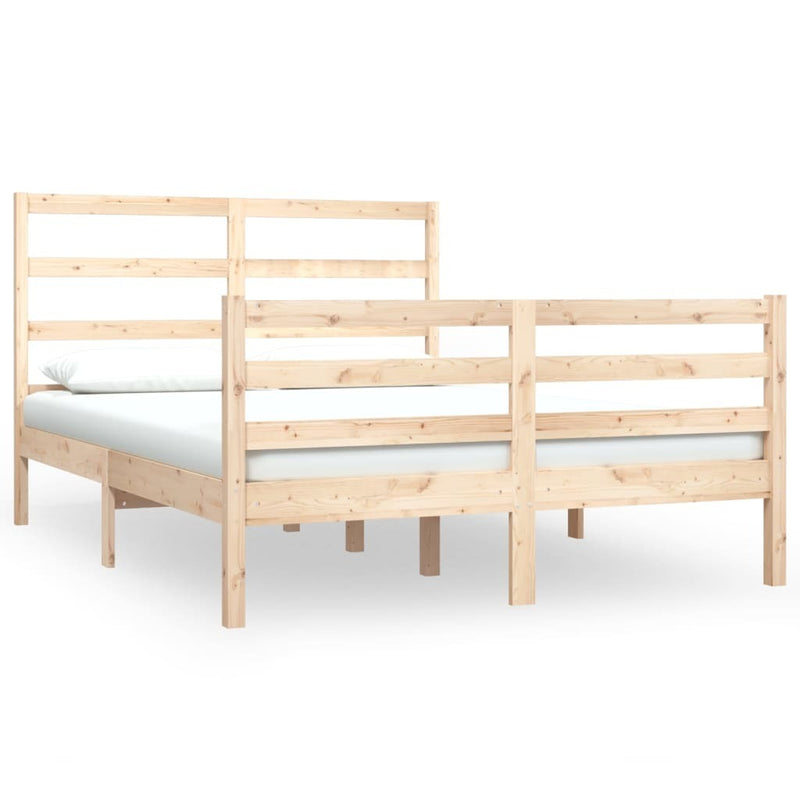 Bed Frame without Mattress Solid Wood Pine 120x190 cm Small Double