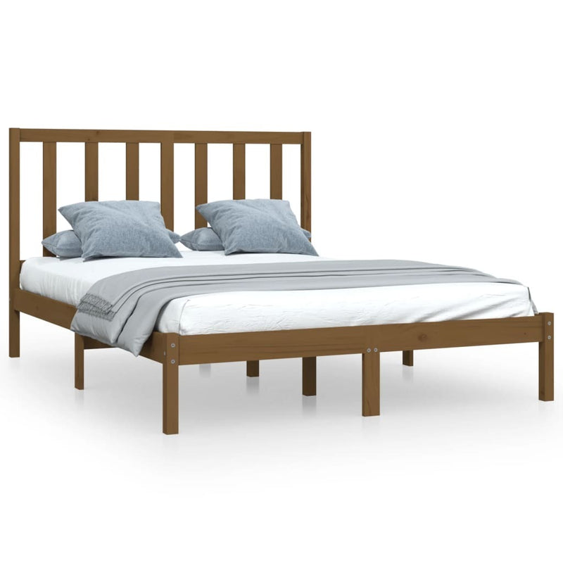 Bed Frame without Mattress Honey Brown Solid Wood Pine 120x200 cm