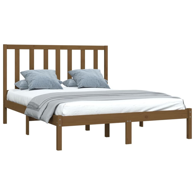 Bed Frame without Mattress Honey Brown Solid Wood Pine 120x200 cm