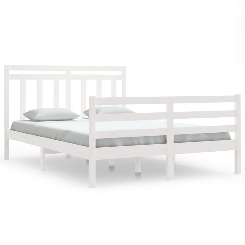 Bed Frame without Mattress White 140x200 cm Solid Wood