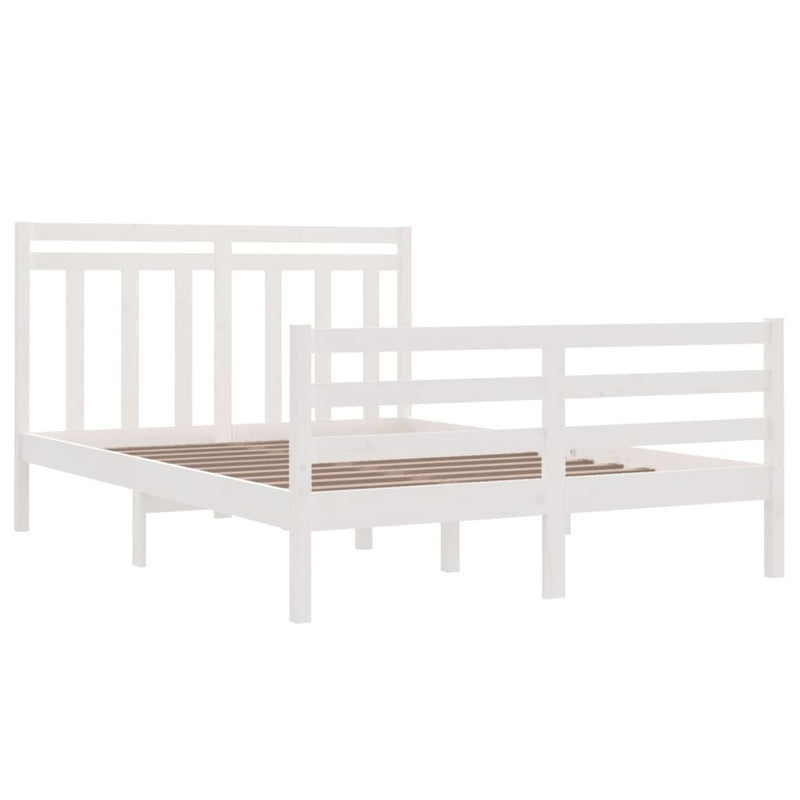 Bed Frame without Mattress White 140x200 cm Solid Wood