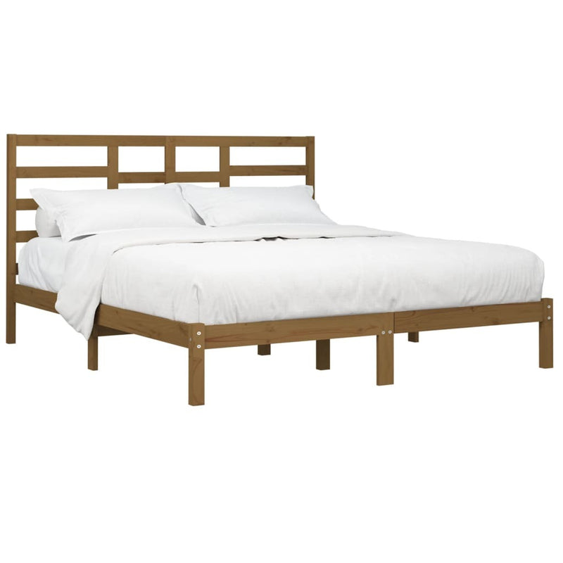 Bed Frame without Mattress Honey Brown Solid Wood 200x200 cm