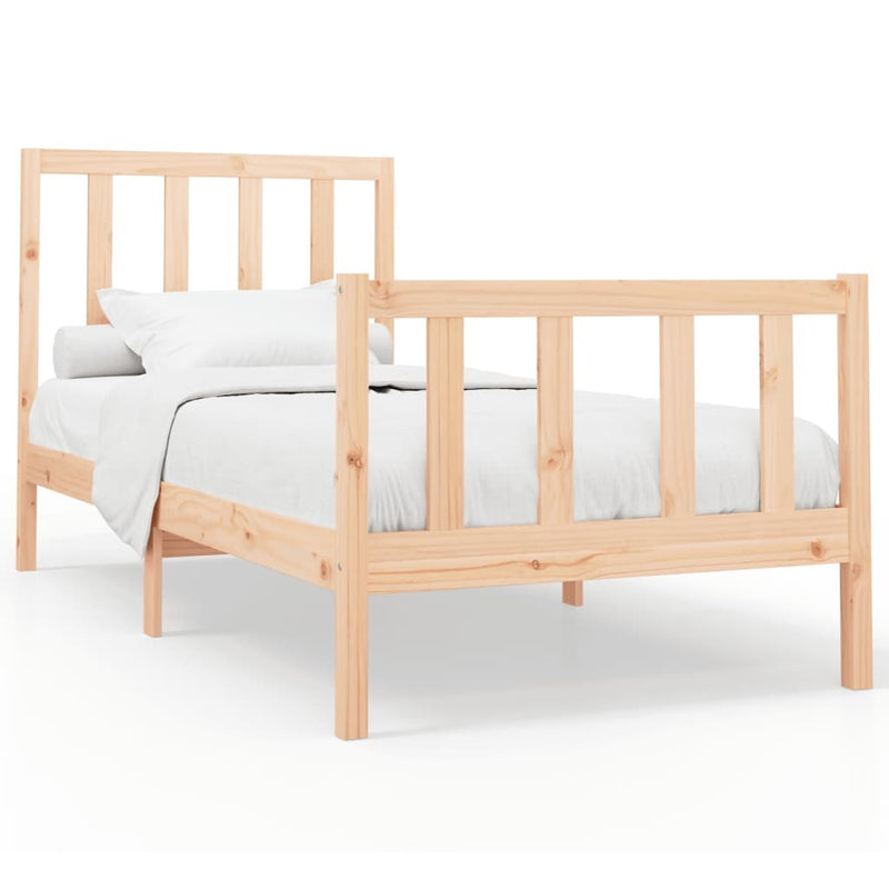 Bed Frame without Mattress 90x200 cm Solid Wood Pine