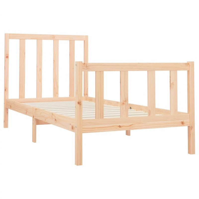 Bed Frame without Mattress 90x200 cm Solid Wood Pine