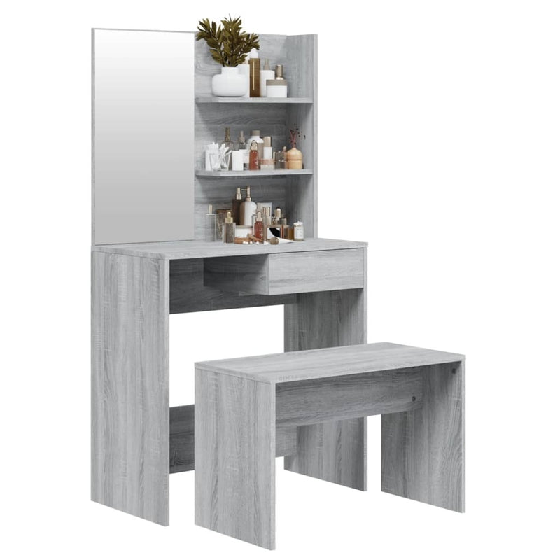 Dressing Table Set Grey Sonoma 74.5x40x141 cm