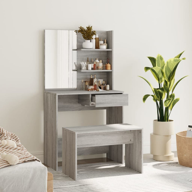 Dressing Table Set Grey Sonoma 74.5x40x141 cm