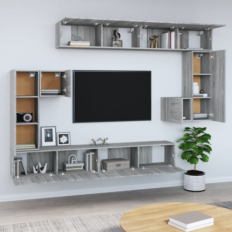 Wall-mounted TV Cabinet Grey Sonoma Engineered Wood