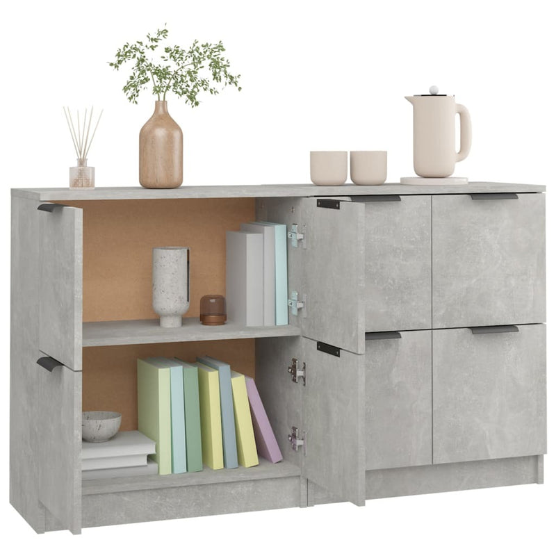 Sideboards 2 pcs Concrete Grey 60x30x70 cm Engineered Wood