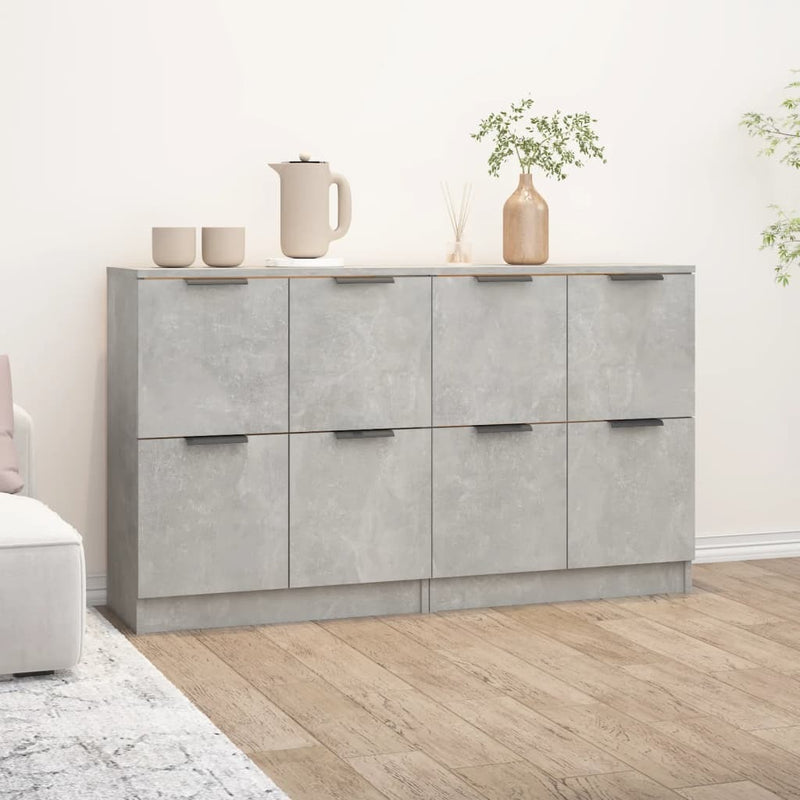 Sideboards 2 pcs Concrete Grey 60x30x70 cm Engineered Wood