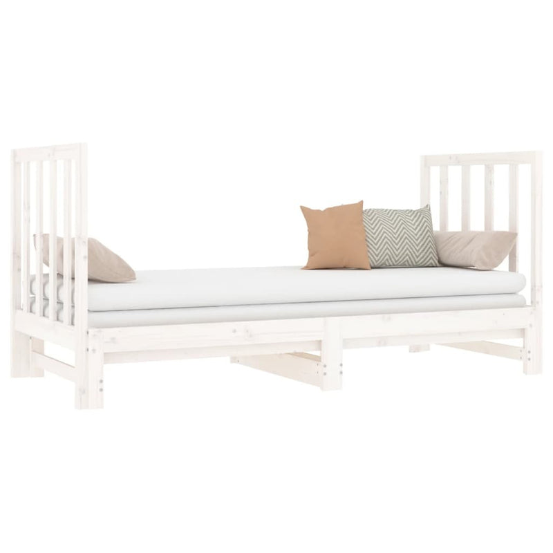 Pull-out Day Bed without Mattress White 2x(90x190) cm