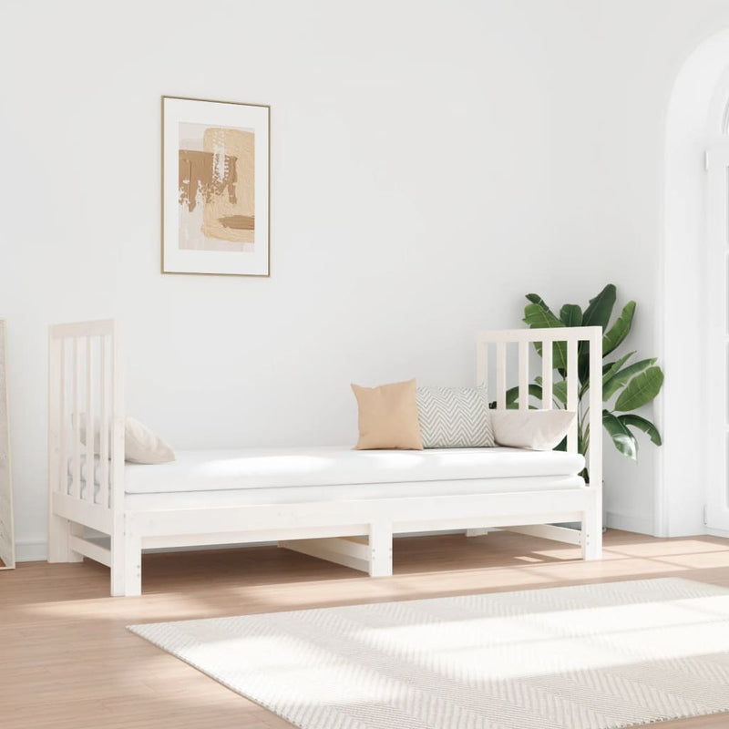 Pull-out Day Bed without Mattress White 2x(90x190) cm