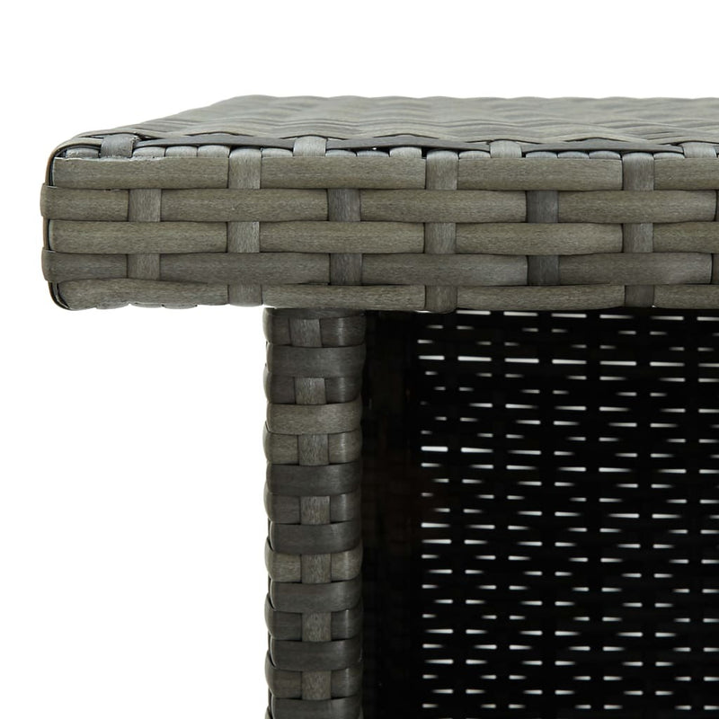 Corner Bar Table Grey 100x50x105 cm Poly Rattan