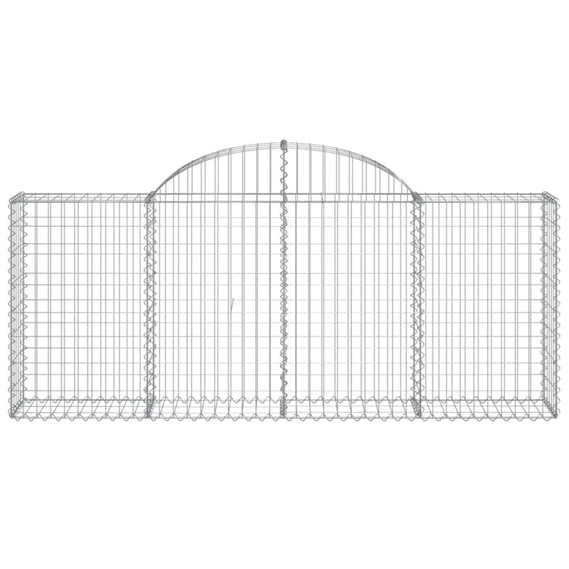 Arched Gabion Baskets 14 pcs 200x30x80/100 cm Galvanised Iron